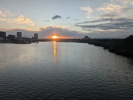 Sunset over a river 